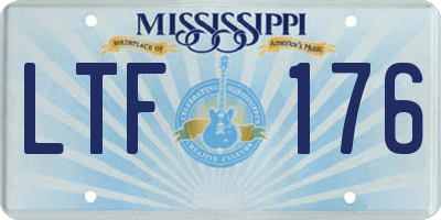 MS license plate LTF176