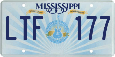 MS license plate LTF177