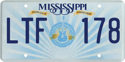 MS license plate LTF178