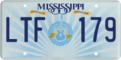 MS license plate LTF179