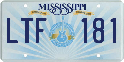 MS license plate LTF181