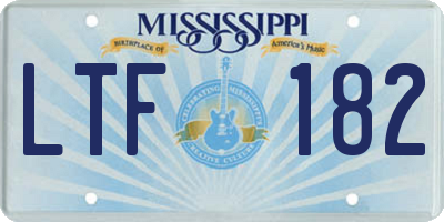 MS license plate LTF182