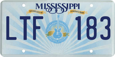 MS license plate LTF183