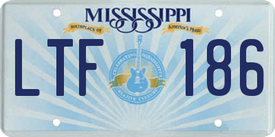 MS license plate LTF186