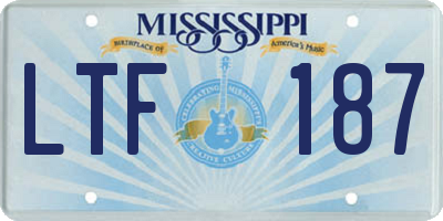 MS license plate LTF187
