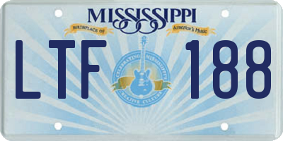 MS license plate LTF188