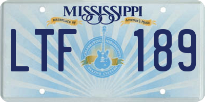 MS license plate LTF189
