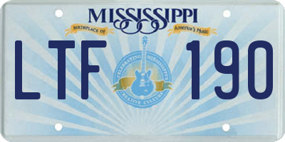 MS license plate LTF190