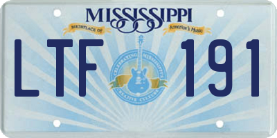 MS license plate LTF191