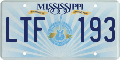 MS license plate LTF193