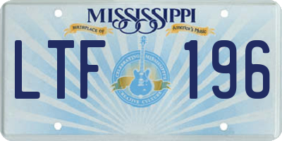 MS license plate LTF196
