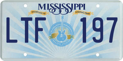 MS license plate LTF197
