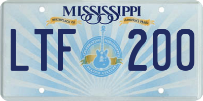 MS license plate LTF200