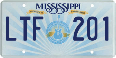 MS license plate LTF201