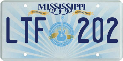 MS license plate LTF202