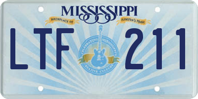 MS license plate LTF211