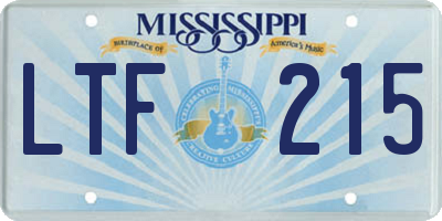 MS license plate LTF215