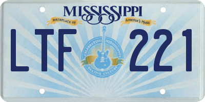MS license plate LTF221