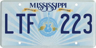 MS license plate LTF223
