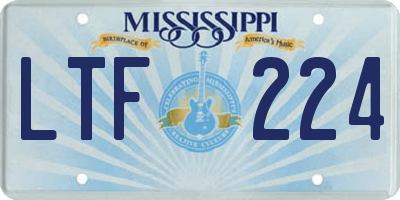 MS license plate LTF224