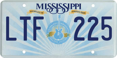 MS license plate LTF225