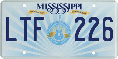 MS license plate LTF226