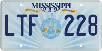 MS license plate LTF228