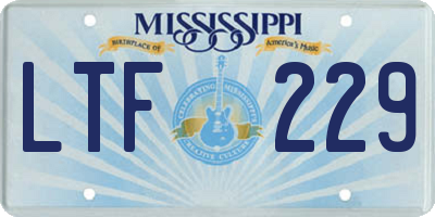 MS license plate LTF229