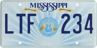 MS license plate LTF234