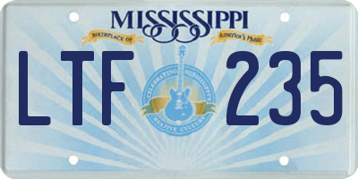 MS license plate LTF235