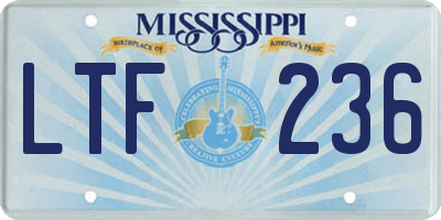 MS license plate LTF236