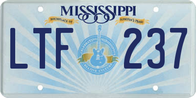 MS license plate LTF237