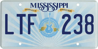 MS license plate LTF238