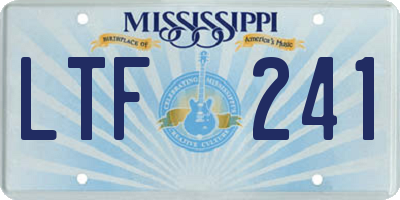 MS license plate LTF241