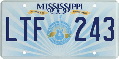 MS license plate LTF243