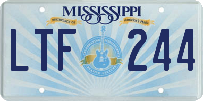 MS license plate LTF244