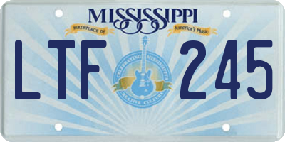 MS license plate LTF245