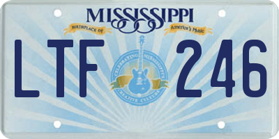 MS license plate LTF246