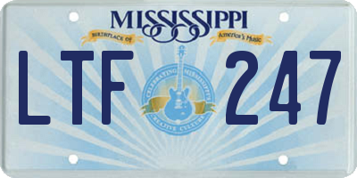 MS license plate LTF247