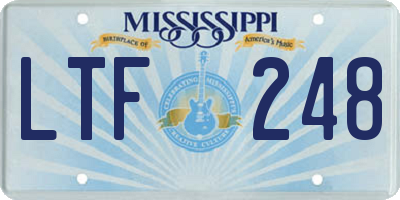 MS license plate LTF248