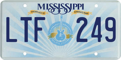 MS license plate LTF249