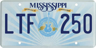 MS license plate LTF250