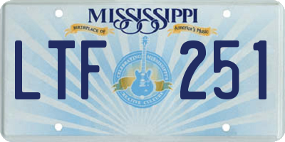 MS license plate LTF251