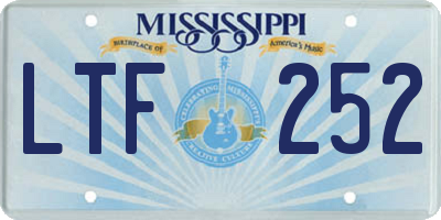 MS license plate LTF252