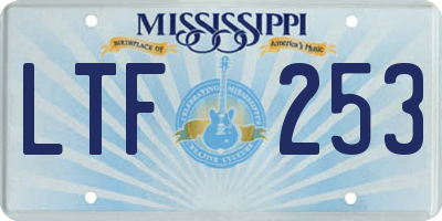 MS license plate LTF253