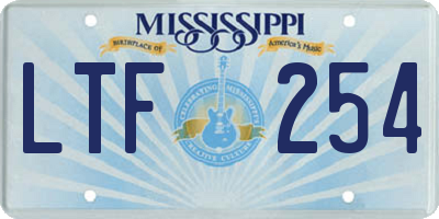 MS license plate LTF254