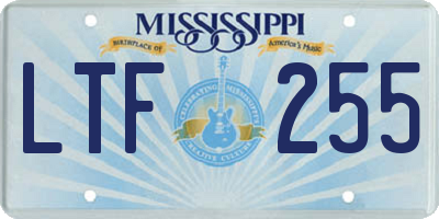 MS license plate LTF255