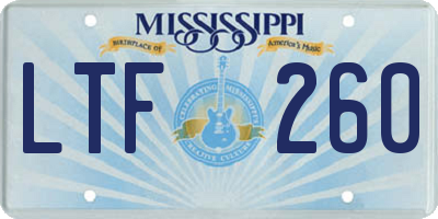 MS license plate LTF260