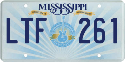 MS license plate LTF261