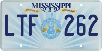MS license plate LTF262
